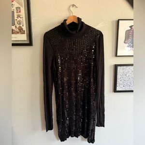 Alice + Olivia black sequin sweater dress